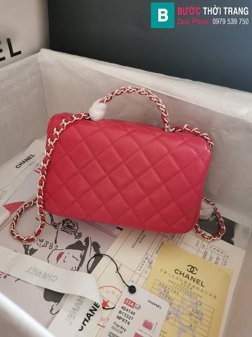 Túi xách Chanel Cf mini siêu cấp da cừu màu đỏ size 18cm