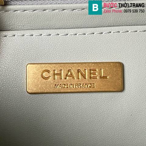 Túi xách Chanel siêu cấp da cừu màu xanh nhạt size 15cm 