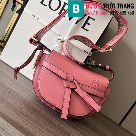 Túi xách Loewe siêu cấp da bê màu hồng size 21cm