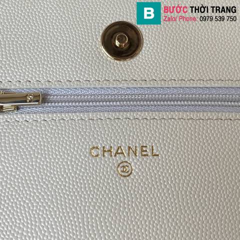 Túi xách Chanel Woc siêu cấp da bê màu trắng size 19.2cm