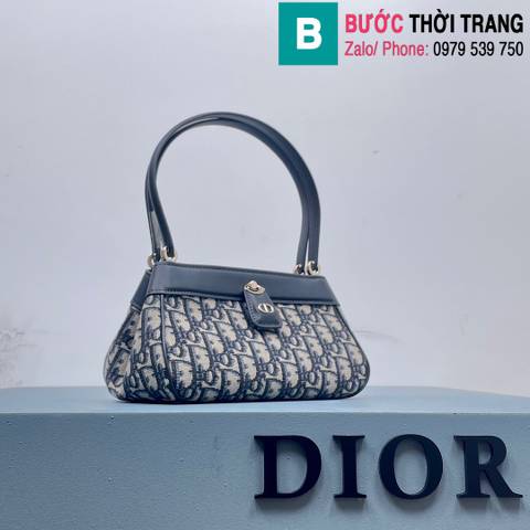 Túi xách Dior Canvas siêu cấp vải nhập khẩu từ Châu Âu màu trắng size 22cm