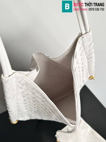 Túi xách Bottega Veneta siêu cấp da bê màu trắng size 29cm