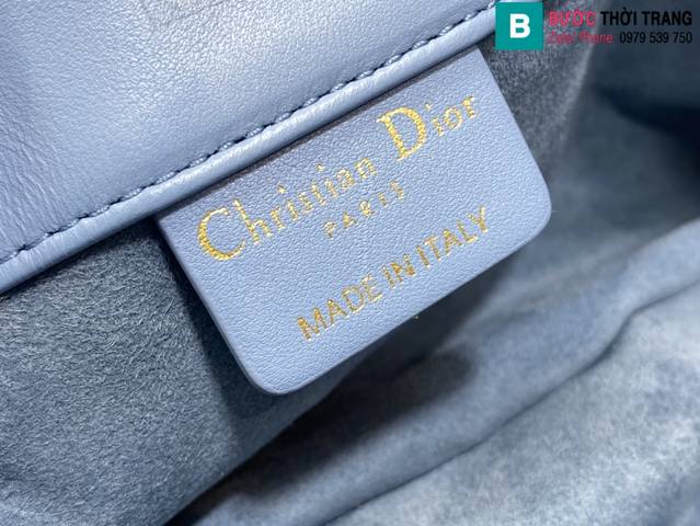 Túi xách Dior Ammi siêu cấp da bê màu xanh size 27cm 
