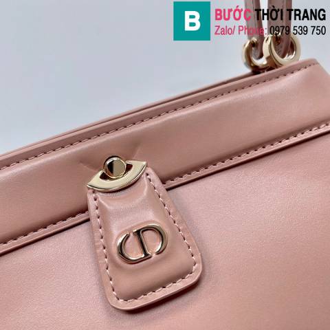 Túi xách Dior Key siêu cấp da bê màu hồng nude size 22cm 