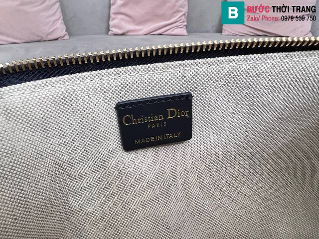 Túi xách Dior Club siêu cấp vải nhập khẩu màu xanh đen size 27cm