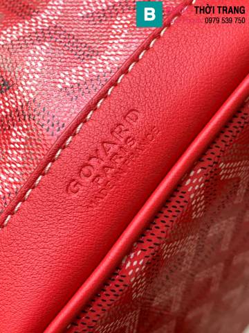 Túi xách Goyard Petit Flot siêu cấp da chevron canvas màu đỏ size 23cm