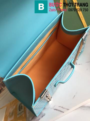 Túi xách Goyard Saïgon PM siêu cấp canvas màu xanh dương size 28cm