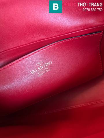 Túi xách Valentino Garavani Stud Sign hobo siêu cấp da bò màu đỏ size 28cm 