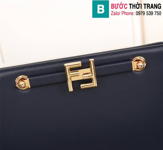 Túi xách Fendi Touch siêu cấp da bê màu xanh than size 26.5cm 