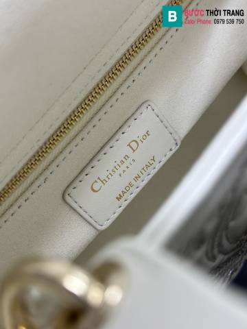 Túi xách Dior Lady D Joy siêu cấp da bê màu trắng size 20cm