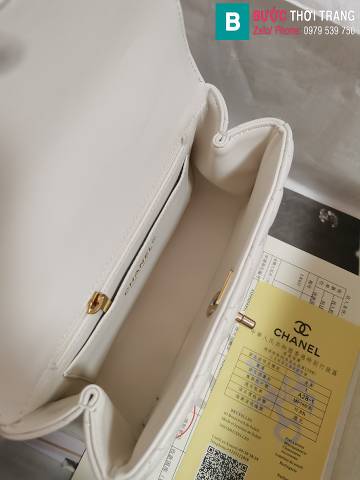 Túi xách Chanel Cf mini siêu cấp da cừu màu trắng size 18cm