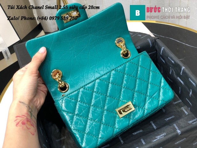 Túi xách Chanel Small 2.55 màu xanh ngọc 20cm - AS0874