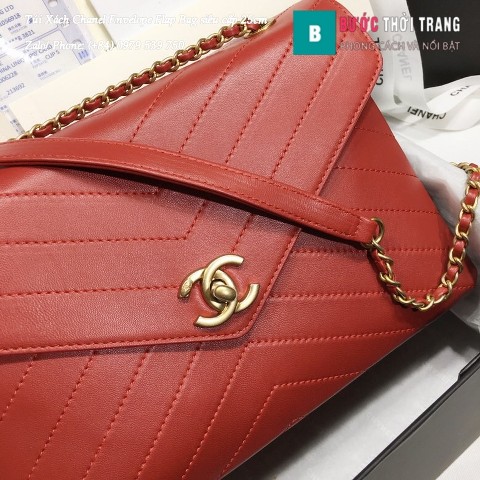 Túi Xách Chanel Envelope Flap Bag siêu cấp màu xanh đỏ 25cm - A57432
