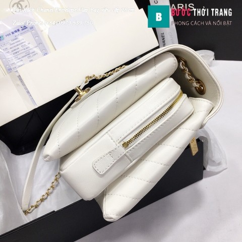 Túi Xách Chanel Envelope Flap Bag siêu cấp màu xanh trắng 25cm - A57432