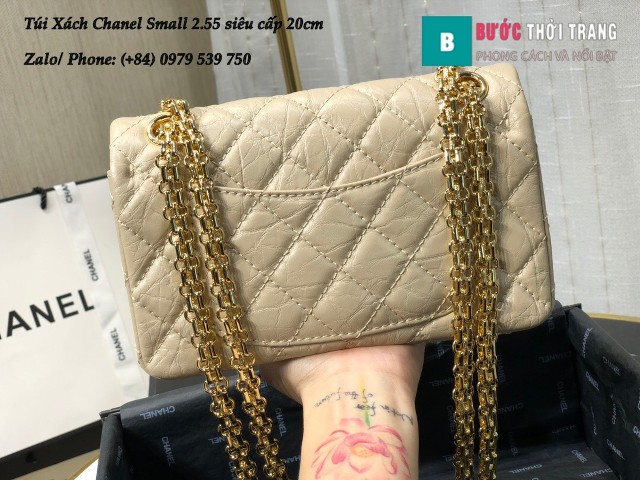 Túi xách Chanel Small 2.55 đeo chéo màu da 20cm - AS0874