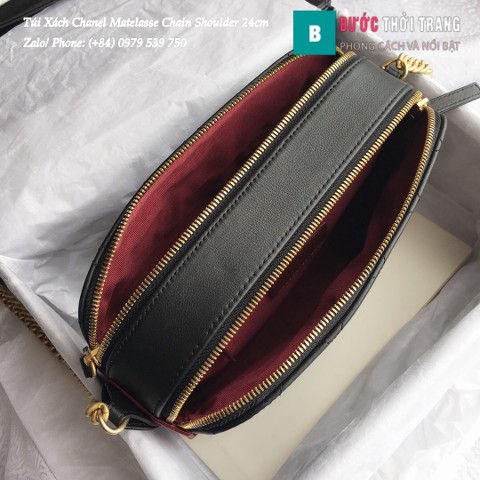Túi Xách Chanel Matelasse Chain Shoulder siêu cấp màu đen 24cm - A57575