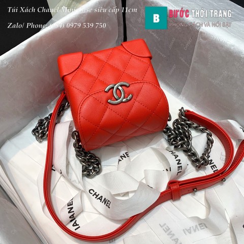 Túi Xách Chanel Mini Case siêu cấp đeo chéo màu đỏ size 11cm - AS1166