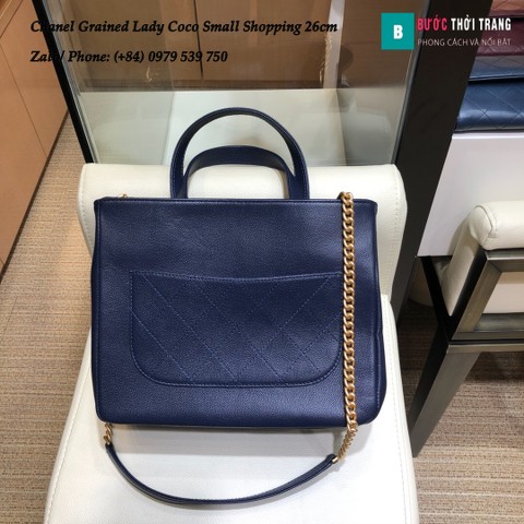 Túi Xách Chanel Grained Lady Coco Small Shopping màu xanh biển