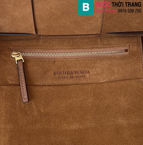 Túi xách Bottega Venetae cao cấp da bê màu nâu size 38cm