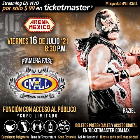 Lucha Libre CMLL desde la Arena México en Vivo – Viernes 16 de Julio del 2021