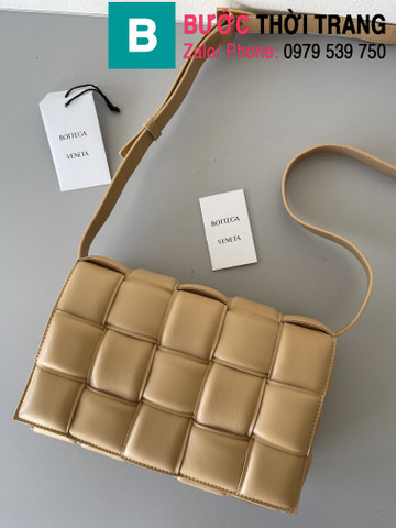Túi xách Bottega Veneta Cassette bag cao cấp da bê màu nude size 26cm