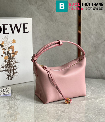 Túi xách Loewe Cubi siêu cấp da bê màu hồng size 20.5cm