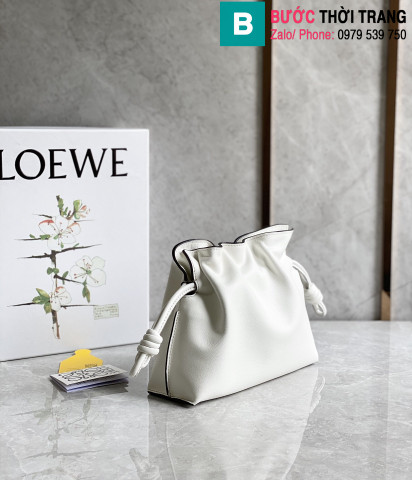 Túi xách Loewe  Flamenco siêu cấp da bê màu trắng size 22.5cm 