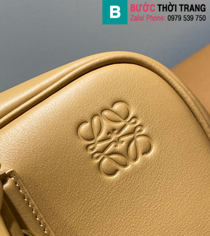 Túi xách Loewe Amazono siêu cấp da bê màu nâu vàng size 28cm