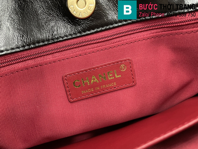 Túi xách Chanel Hobo siêu cấp da bê màu đen size 22.5cm