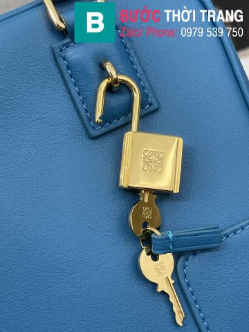 Túi xách Loewe Amazono siêu cấp da bê màu xanh đậm size 19cm