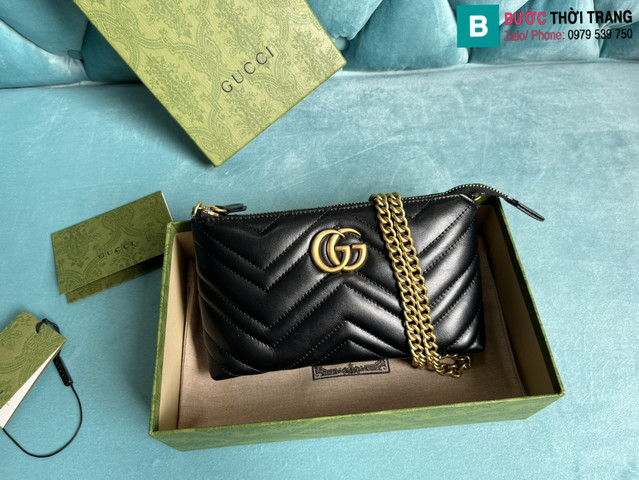 Túi xách Gucci Marmont siêu cấp da bê màu đen size 22cm 