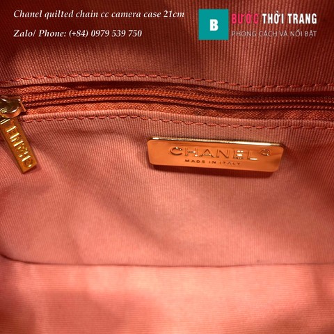 Túi xách Chanel quilted chain cc camera case siêu cấp màu cam - AS0971