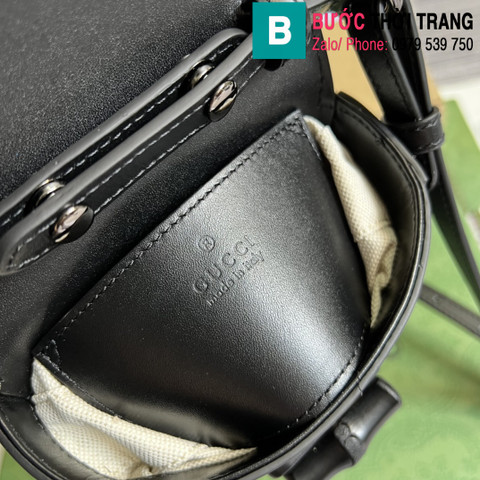Túi xách Gucci Bamboo mini handbag siêu cấp da bê màu đen size 14cm