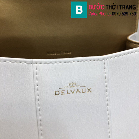 Túi xách Delvaux cao cấp da bê size 20cm màu trắng