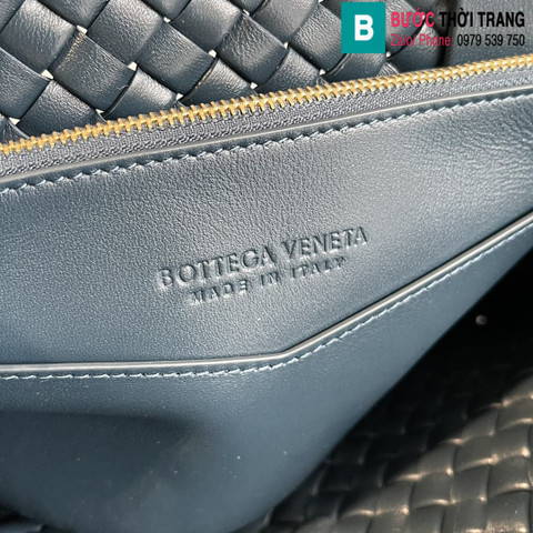 Túi xách Bottega Veneta matthieu blazy cao cấp da bê màu xanh xám size 26cm