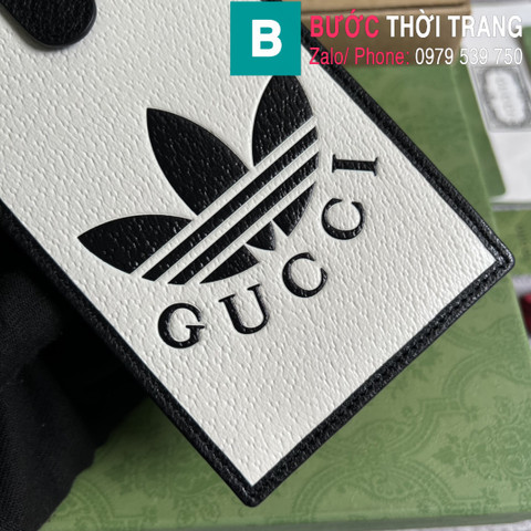Túi đeo chéo Gucci Adidasx siêu cấp da bê màu trắng size 10cm