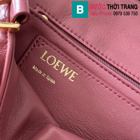 Túi đeo chéo Loewe cao cấp da bê màu hồng size 23cm