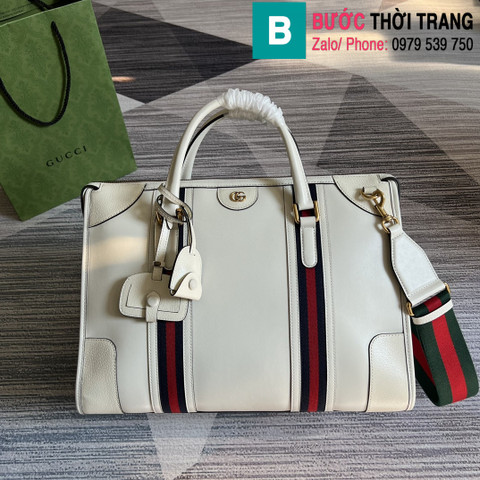Túi xách Gucci Large Satchel Bag siêu cấp da bê màu trắng size 40cm 