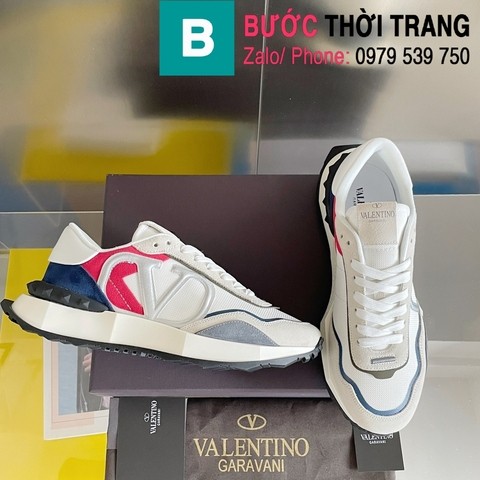 Giày thể thao Valentino bản siêu cấp màu trắng  viền xanh