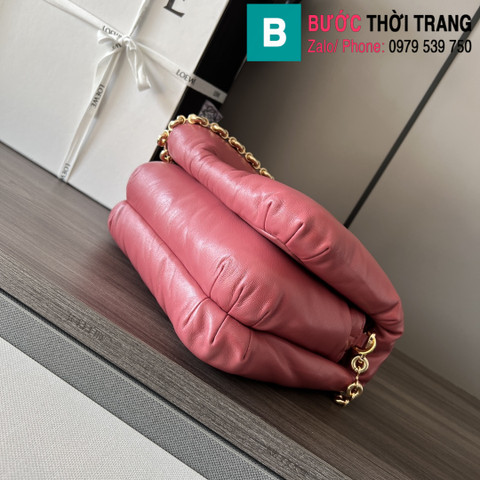 Túi đeo chéo Loewe cao cấp da bê màu hồng size 23cm