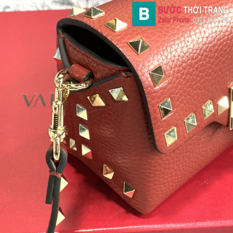 Túi xách Valentino siêu cấp da bê màu đỏ đô size 16.5cm