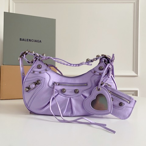 Túi xách Balenciag Le Cagole cao cấp da bê màu tím size 26cm 