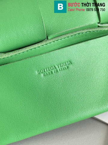 Túi xách Bottega Veneta Cassette mini siêu cấp da bê màu xanh ngọc size 17.5cm