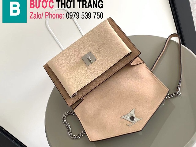 Túi xách Louis Vuitton Mylockme Chain Bag siêu cấp da bê màu hồng nude size 22.5cm