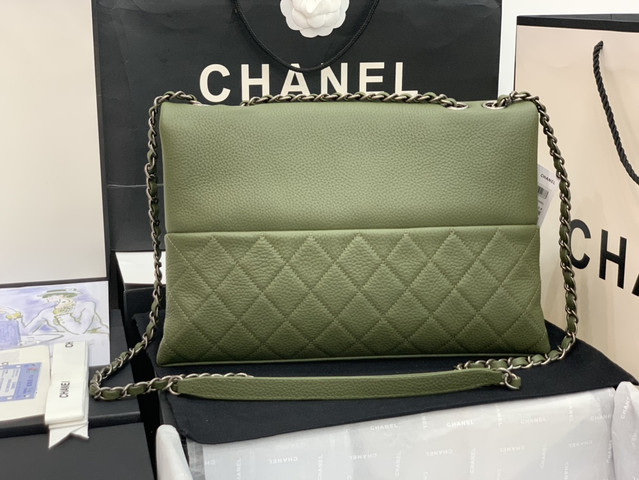 Túi xách Chanel Handbags Lambskin Flap bag da bê màu rêu size 32cm