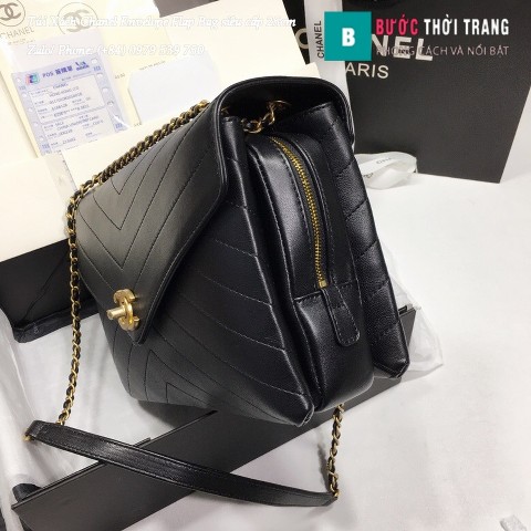 Túi Xách Chanel Envelope Flap Bag siêu cấp màu xanh đen 25cm - A57432