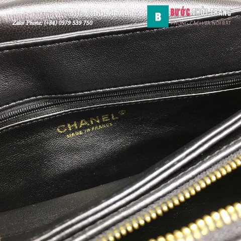 Túi Xách Chanel Envelope Flap Bag siêu cấp màu xanh đen 25cm - A57432