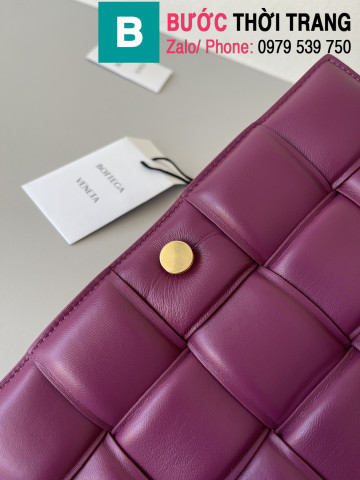 Túi xách Bottega Veneta Cassette bag cao cấp da bê màu tím size 26cm
