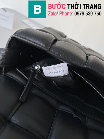 Túi xách Bottega Veneta Cassette bag cao cấp da bê màu đen size 26cm
