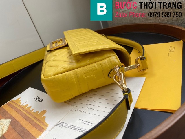 Túi xách Fendi Baguette siêu cấp da bê màu vàng size 26cm 